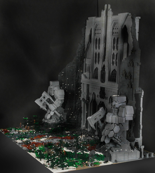 Illustration for article titled The Gates of Lonely Mountain Made From 55,000 LEGO Pieces